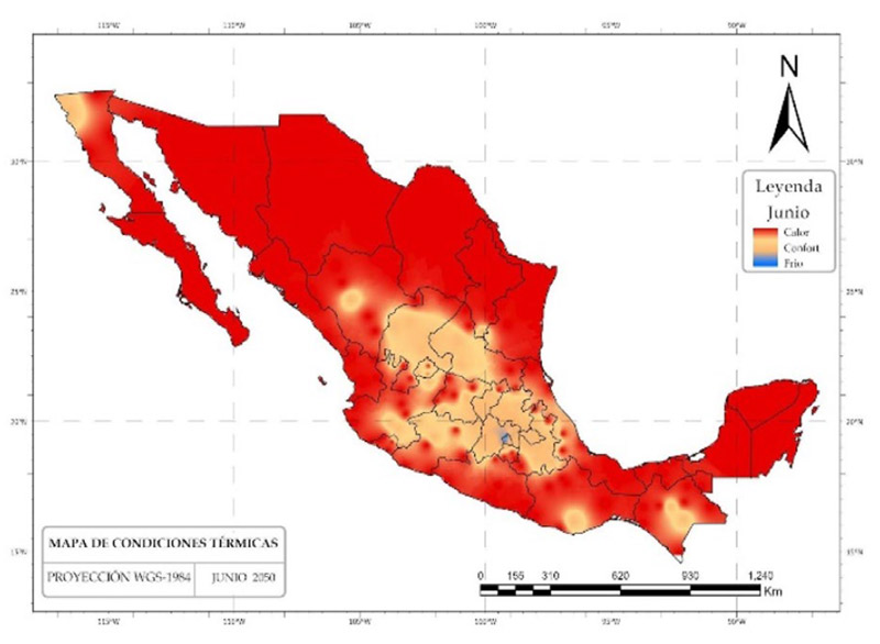 Figura 3. Bioclima de México en junio (1980-2010)