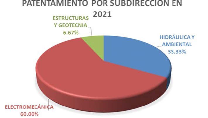 Figura 1. Distribución de las patentes otorgadas en 2021 por subdirección