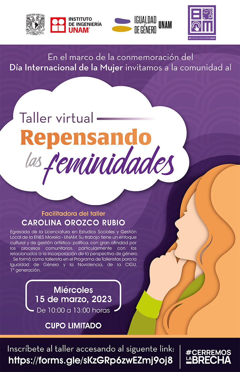 Cartel Taller Virtual: Repensando las feminidades.
