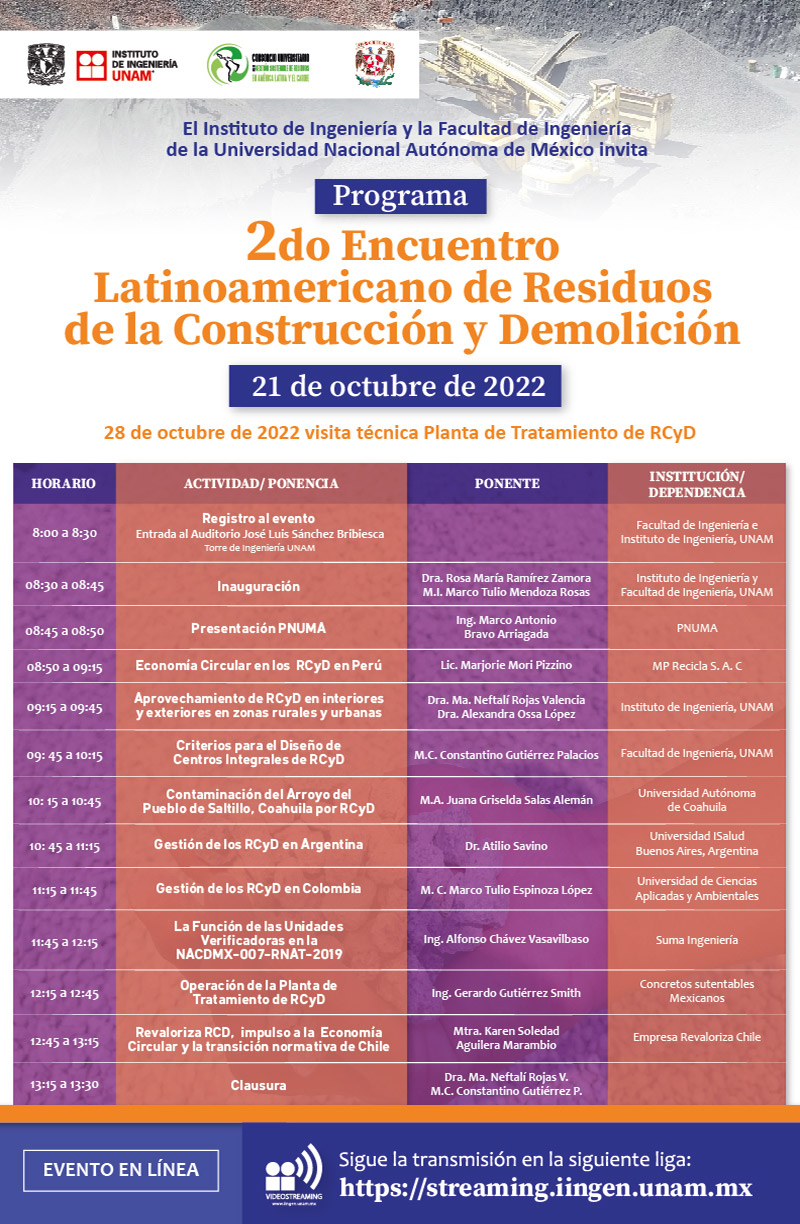 Cartel 2do Encuentro Latinoamericano de residuos de la construccion y demolicion