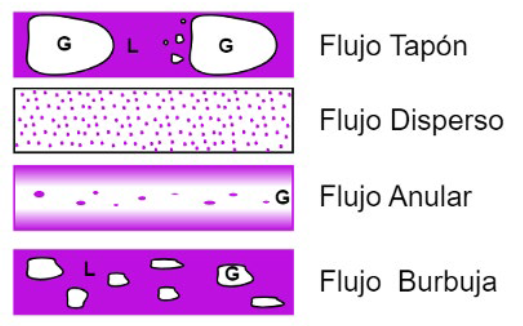 Figura 1. Patrones de Flujo Bifásico