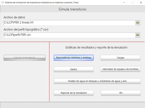 Figura 4. Módulo para presentación de resultados del programa Trans