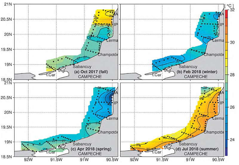 . Distribución de la Temperatura Superficial del Ma