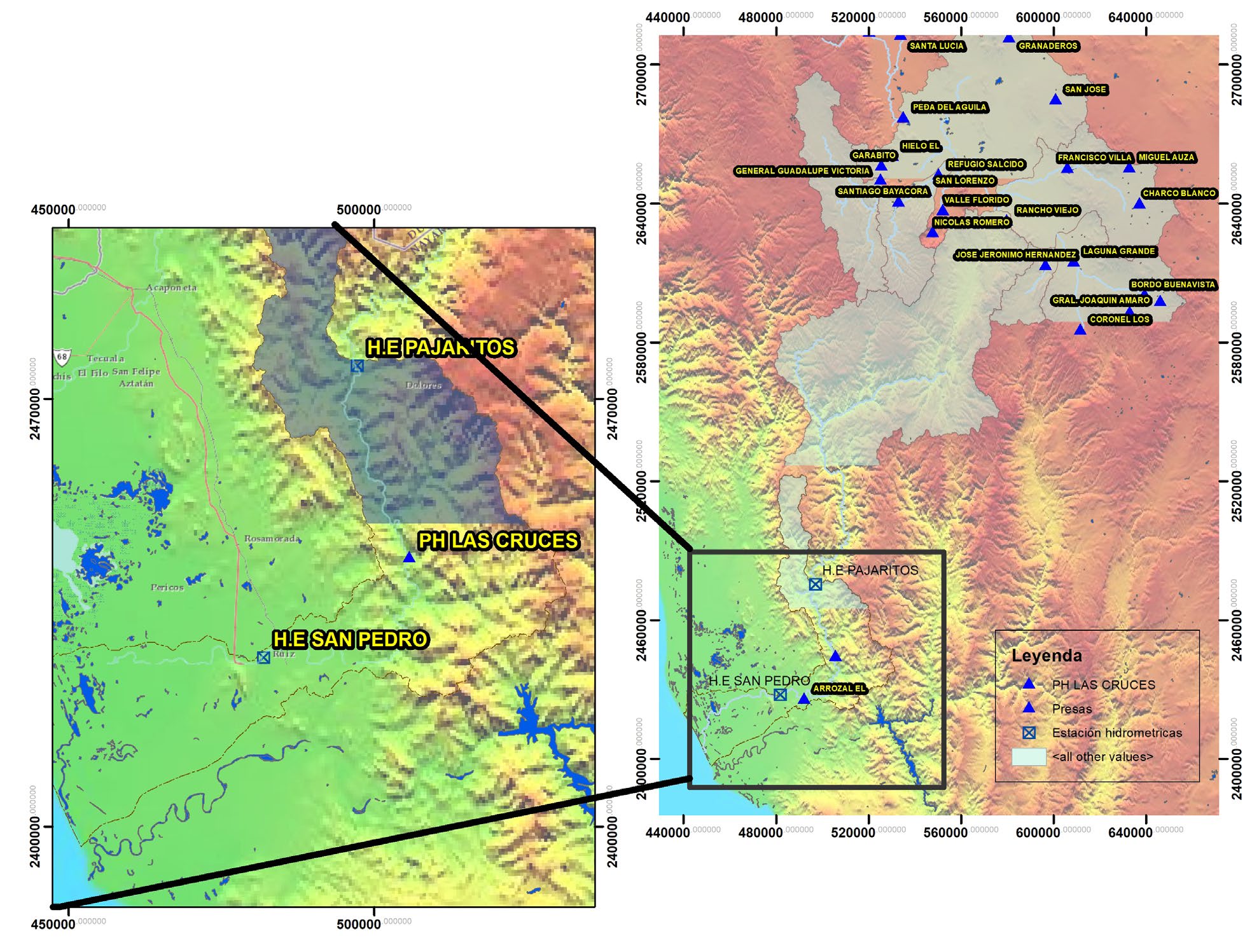 Figura 1. Plano general del embalse y la cuenca de aporte al PHL Fuente: CFE, 2014