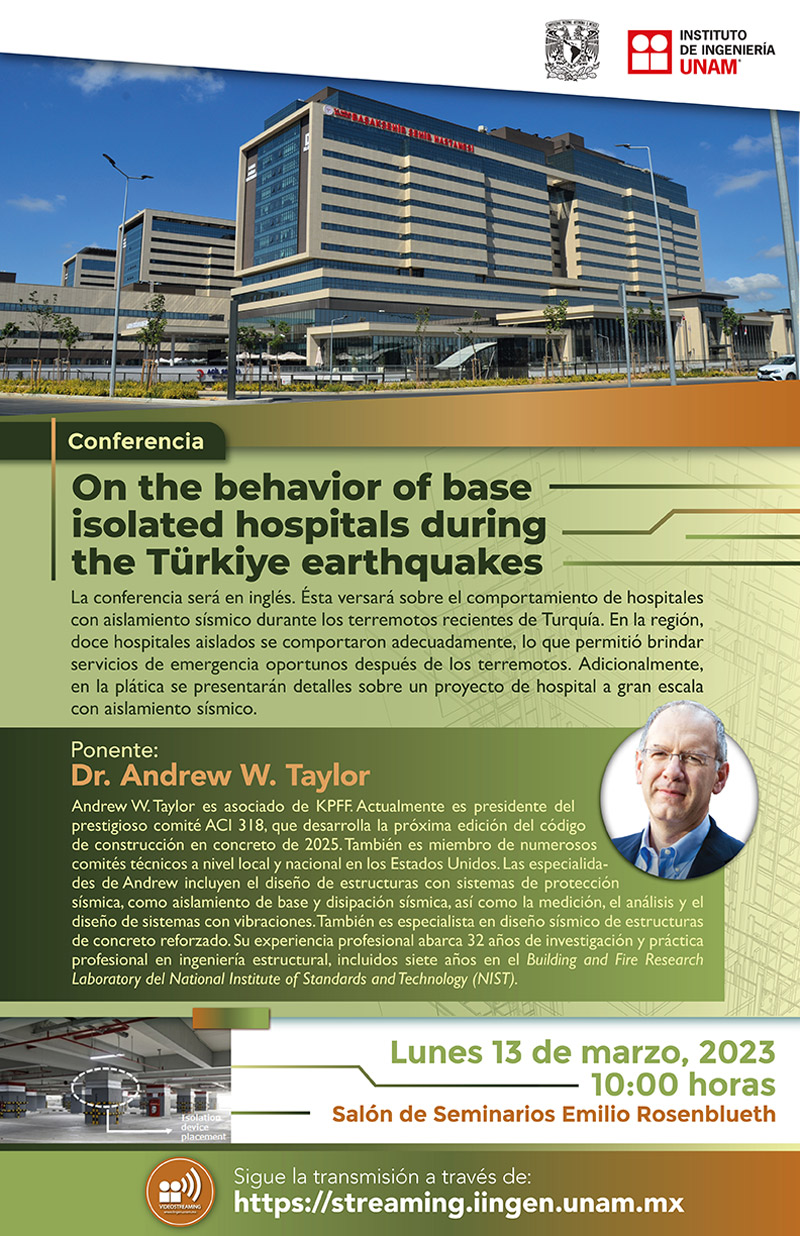 Cartel On the behavior of base isolated hospitals