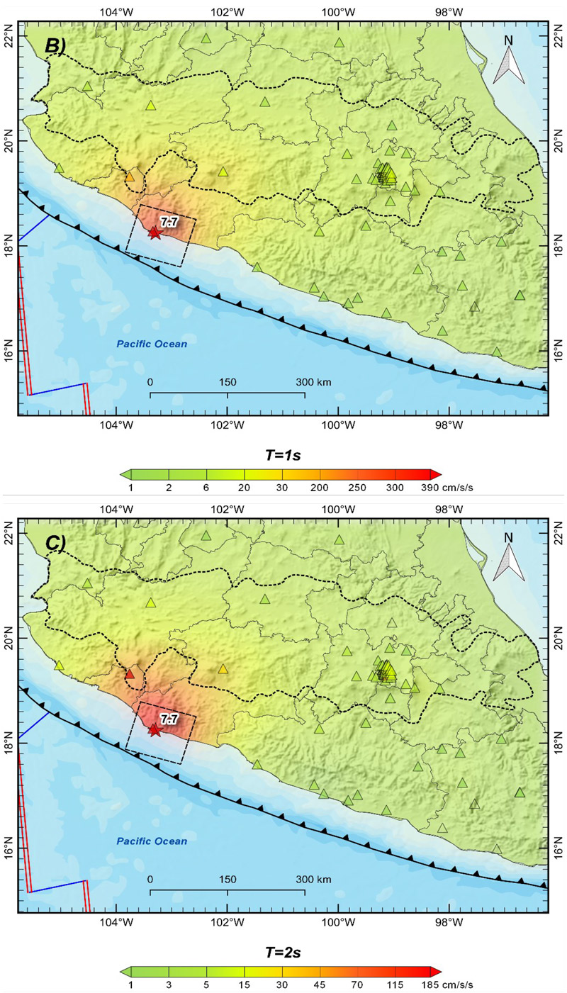 Ground motion parameters maps.