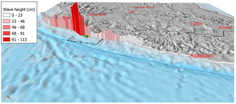 Maximum tsunami wave height