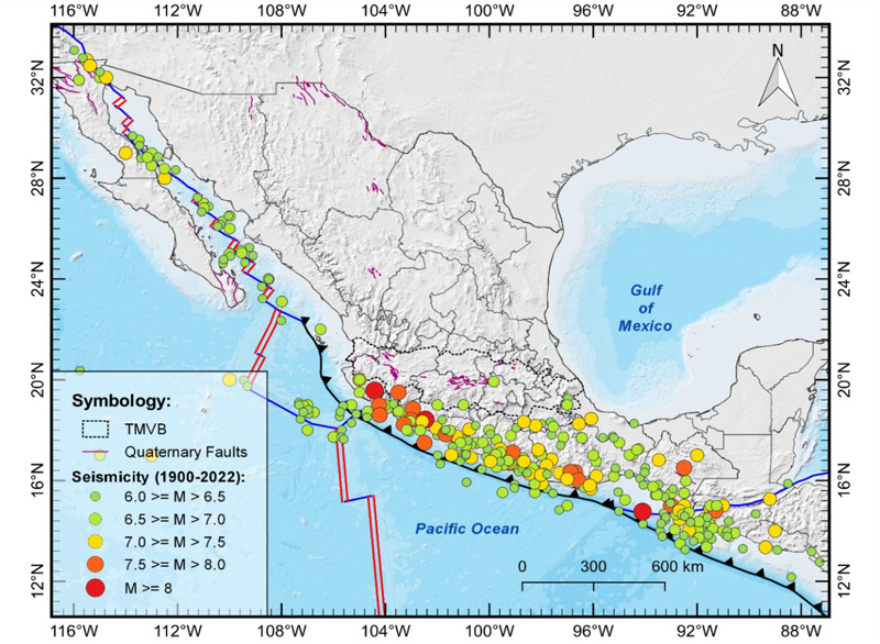 Earthquakes of magnitude greater than 6 using